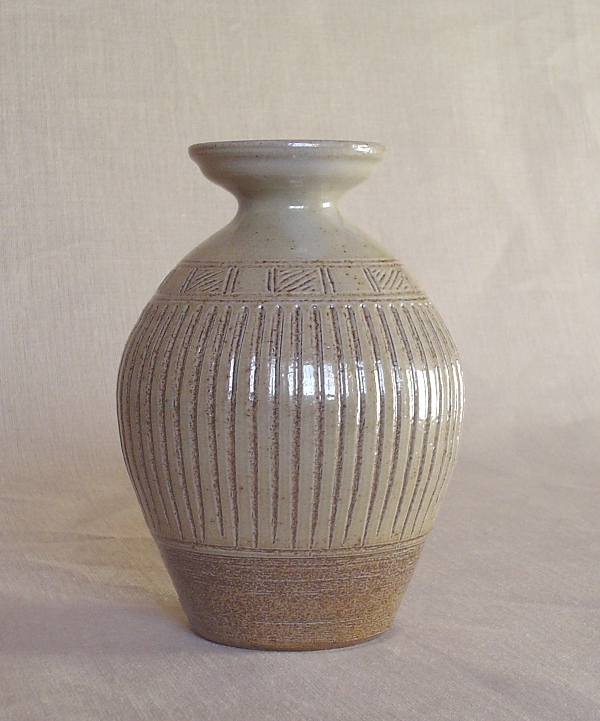 Tall salt glaze vase 2 - Click Image to Close